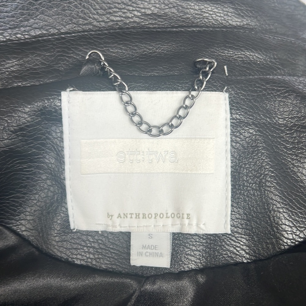 Anthropologie sweater / vegan leather moto jacket - Picture 11 of 12